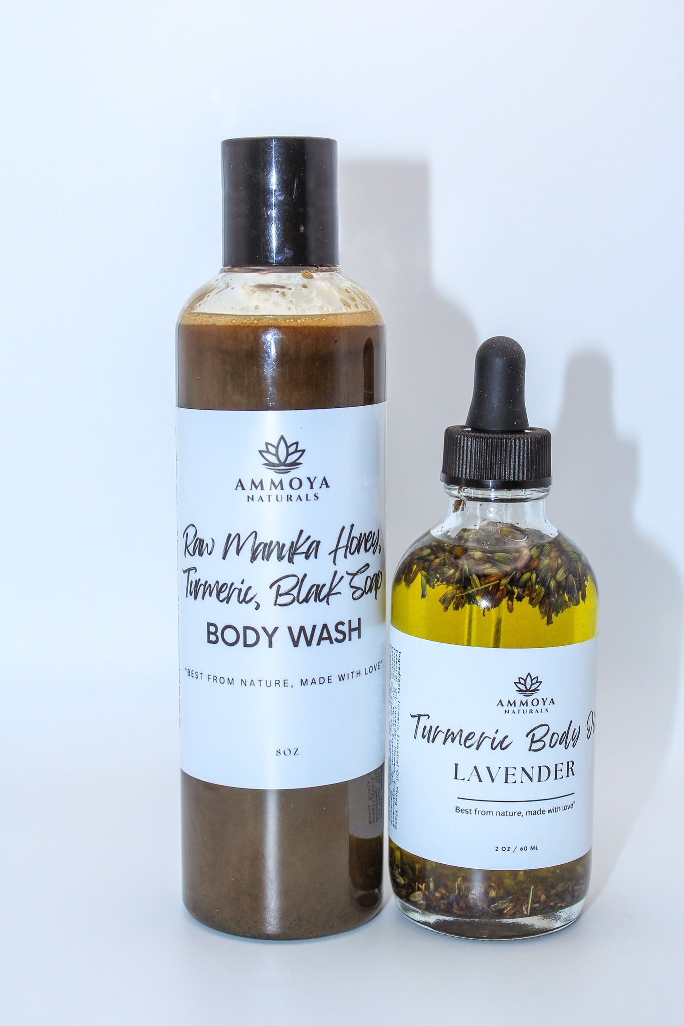 Black Soap Body Wash and Infused Body Oil Set